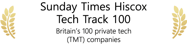 Sunday Times Hiscox Tech Track 100 Britain's 100 Private Tech Companies logo